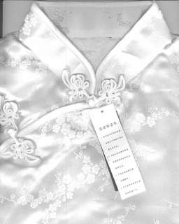 New Silk White Cherry Blossom Wedding Dress QiPao 40 NR  