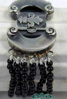 Smashing Sterling Silver Onyx Bead Bracelet MUST SEE  