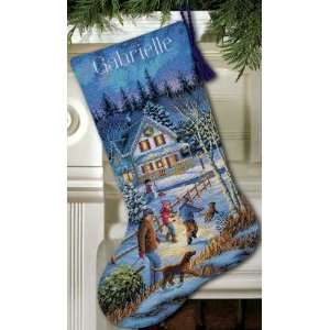  Gold Collection Christmas Eve Fun Stocking Counted Cross 