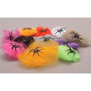   12   MINI HALLOWEEN HAUNTED HOUSE SPIDER WEBS + Spider Toys & Games