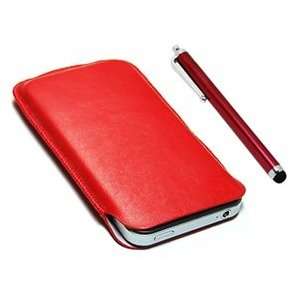 Lamb Leather Grain Case Cover Skin + Red Stylus/styli Touch Screen Pen 