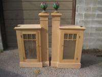 Pair of Old Chicago Bungalow Oak Knee Walls w/Lamps  