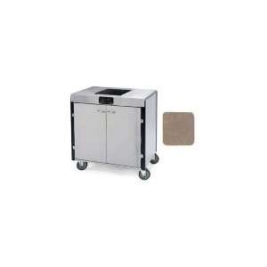  Mobile Cooking Cart w/Induction Stove, Beige Suede