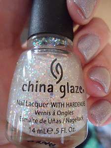 china glaze nail polish SNOW GLOBE pretty glitter love this over white 