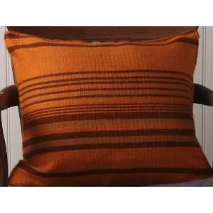  Mohair Pillow Orange/Rust Stripe
