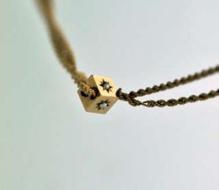   Gold Cube Watch Slide on 8K Chain Eight Point Stars with Pearls  