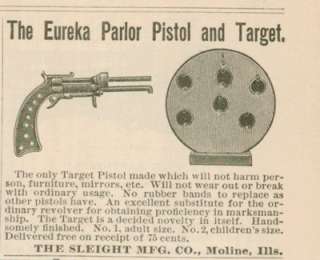 1890 AD Sleight, Moline Eureka Parlor pistol & target   