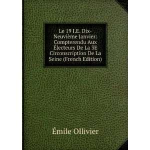   Circonscription De La Seine (French Edition) Ã?mile Ollivier Books