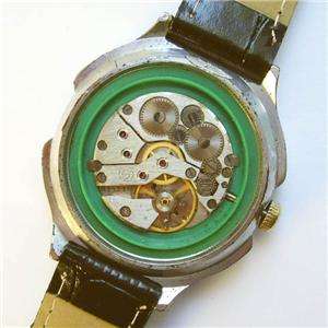 vintage Russian Watch SLAVA Date 21J Black Dial 1980s  