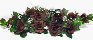 DARK CHOCOLATE BROWN TRUFFLE SWAG ~ Silk Wedding Flowers Roses Arch 