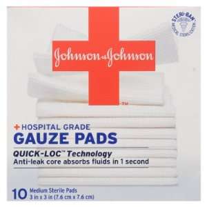  Johnson & Johnson Hospital Grade Gauze Pads   3 x 3, 10 