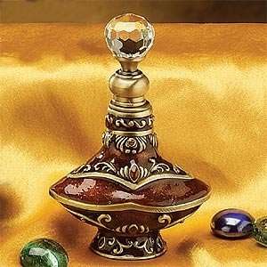  Crystal Jewel Brown Glass Perfume Bottle