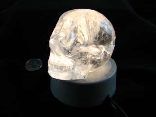 Hand Carved Quartz Crystal Skull Brazil #403  