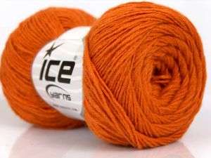Lot of 8 Skeins ICE SALE PLAIN Hand Knitting Yarn Orange  
