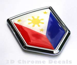 Philippine Flag Car Chrome Emblem 3D Decal Sticker  