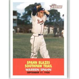 2007 Topps Heritage Flashbacks #FB4 Warren Spahn   Milwaukee Braves 