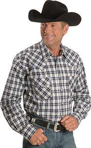 NWT Mens Cinch MTW1689006 Ombre Plaid Western Cowboy Shirt  