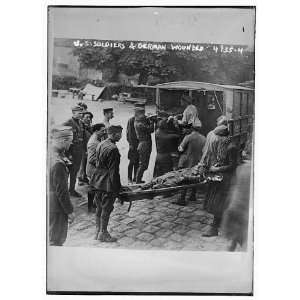  Photo U.S. soldiers and German wounded 1900
