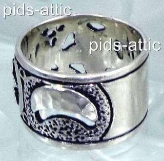 RETIRED Silpada Sterling Silver Celestial Moon Stars Band Ring Size 8 