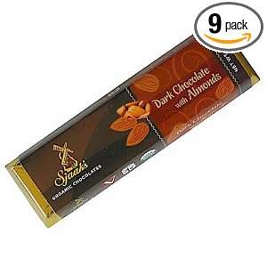 Sjaaks Organic Chocolate Bar, Dark Chocolate with Almonds, 1.75 Ounce 