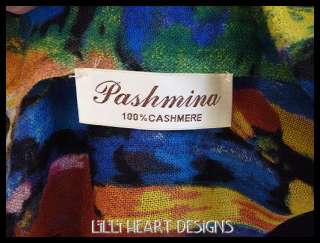 CASHMERE PASHMINA WASSILLY KANDINSKY DESIGN SCARF SHAWL  