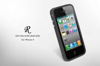SGP Case ULTRA SILKE R Series for Apple iPhone 4 [Soul Black] (with 