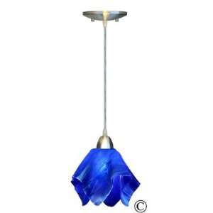 com Radiance Flame Pendant with Cobalt Blue Shade Size Large, Metal 