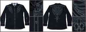 NWT Mens ROAR Navy Button Down Shirt with Embroidery Detail (W211908 