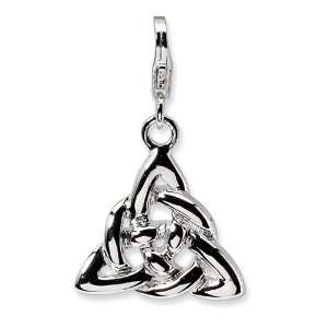   Amore La Vita Sterling Silver 3D Trinity Knot Charm with Lobster Clasp
