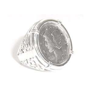  Mercury Dime Coin Ring w/coin Jewelry