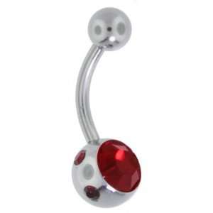  Siam Red Tiffany Jeweled Belly Button Rings Jewelry