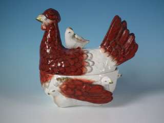 Staffordshire hen with chicks tureen  