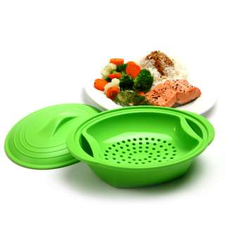 Norpro Silicone Steamer with Insert Microwave Oven Safe 32 Ounces 