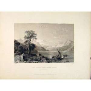  Old Print Loch Lomond Tarbet Dumbartonshire Scotland