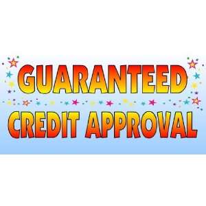    3x6 Vinyl Banner   Guaranteed Credit Approval Blue 