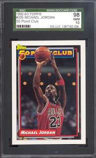 1992 Topps #205 Michael Jordan 50 Point Club SGC 98  
