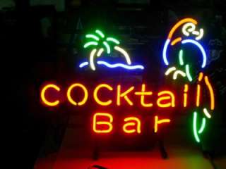 Cocktail Bar Parrot Logo Beer Pub Neon Light Sign M08  