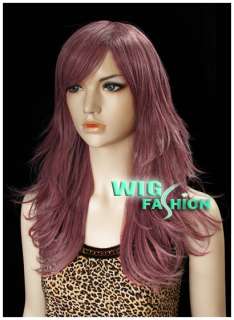 New Fashion Long Mixed Pink Wavy Hair Wigs With Bangs NJ91  