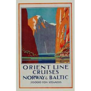  1927 Orient Line Cruises Norway Baltic Ad Mini Poster 