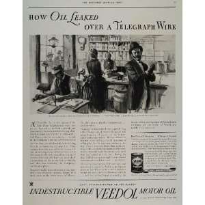 1934 Ad VEEDOL Motor Oil Tide Water History Telegraph   Original Print 