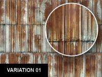 0092 Rusted Corrugated Metal Roof / Wall Texture Sheet  