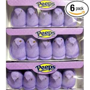 Marshmallow Peeps Lavendar Chicks, 4.5 Ounce, 15 Count Boxes (Pack of 