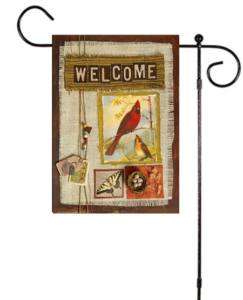 Welcome Pair of Cardinals Collage Garden Mini Flag  