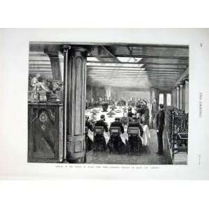 Royal Banquet On Board Seapis Antique Print 1876 Ships 