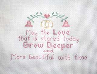 COMPLETED CROSS STITCH , MAY THE LOVE THAT IS SHARED   