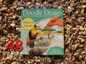 DOODLE DESIGN colouring book WORLD OF ANIMALS 48 Pages  