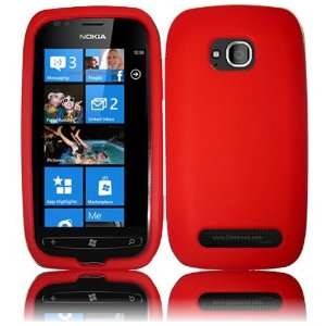  Nokia Lumia 710 Soft Skin Case Cover 3 ITEM COMBO   RED Premium 1 Pc 