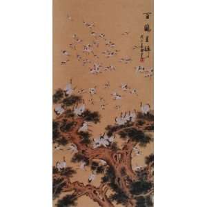    Original Big Chinese Watercolor Painting Crane 