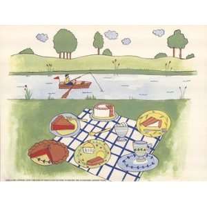  Lakeside Picnic   Poster by Lorraine Cook (12x9)