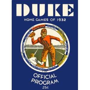   Day Program Cover Art   DUKE SEASON SCHEDULE 1932